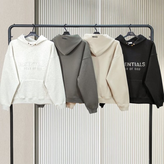Fear of God Essentials Tone-on-Tone Front Logo Pullover Hoodie